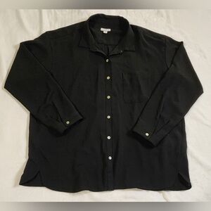 J. Jill Black Button-Up Blouse, EUC, Size‎ Large, EUC